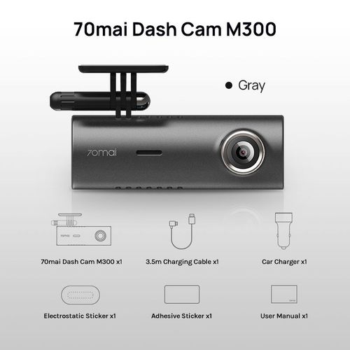 70mai-Caméra De Tableau De Bord M300,Dvr De Voiture,Fov 140 °,1296p,Vision Nocturne,Enregistreur,Moniteur De Stationnement 24h,Wifi,Contrôle D'application - Type M300 Gray-Sd Card 32gb