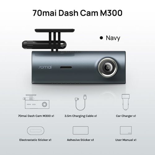 70mai-Caméra De Tableau De Bord M300,Dvr De Voiture,Fov 140 °,1296p,Vision Nocturne,Enregistreur,Moniteur De Stationnement 24h,Wifi,Contrôle D'application - Type M300 Navy-Sd Card 32gb