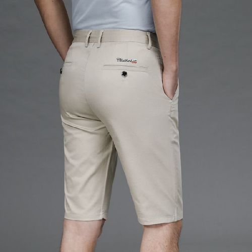 Short Décontracté Pour Homme,5 Documents,Été,Droit,Élastique,Mode D'affaires,Pantalon Court Fin,Marque Masculine,Ingent,Beige,Noir,Bleu Marine,2024