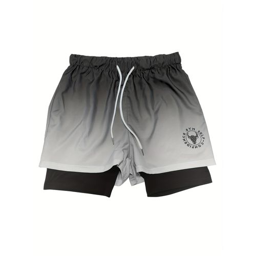 Shorts De Jogging Respirants Décontractés Pour Hommes,Double Couche,Séchage Rapide,Compression,Fitness,Sports,Course À Pied,2 En 1