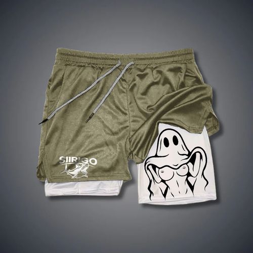 Short De Fitness À Double Couche Pour Homme,Coupe Couvertes,Séchage Rapide,Respirant,Vêtements De Sport Et De Fitness,Été