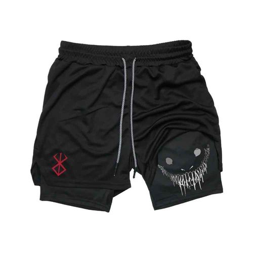 Berserk Shorts De Sport À Séchage Rapide Pour Hommes,Entraînement De Fitness Et De Gym,Entraînement De Jogging,Double Pont,Été,2 En 1