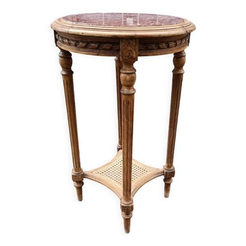 Table De Chevet Ancienne Style Louis Xvi Plateau Marbre Multicolore