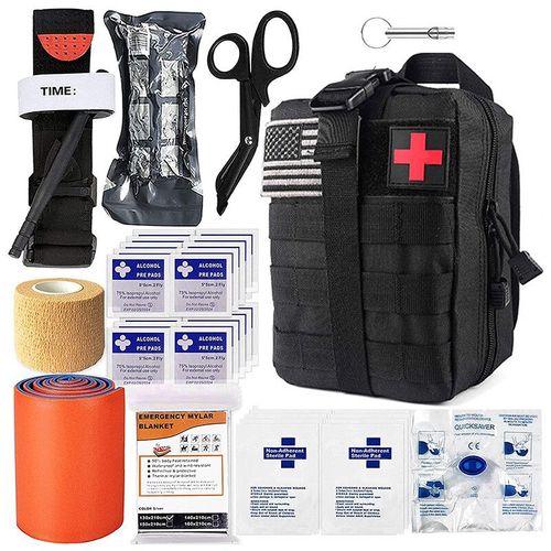 Kit De Survie Et Premiers Secours Tactique Militaire,Pochette D'administrateur,Emt Bug Out Bag,Équipement De Camping Tactique Ifak Emt Pour Les Traumatismes - Type Black