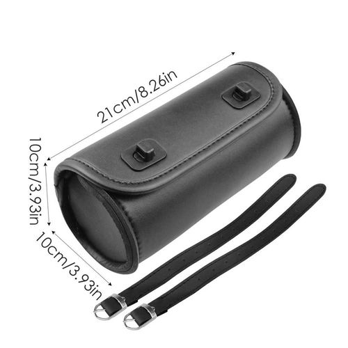 Sac À Outils En Cuir Pu Imperméable Pour Moto,Fourche Avant,Sacoche De Dégager,Rangement Du Guidon - Type Black