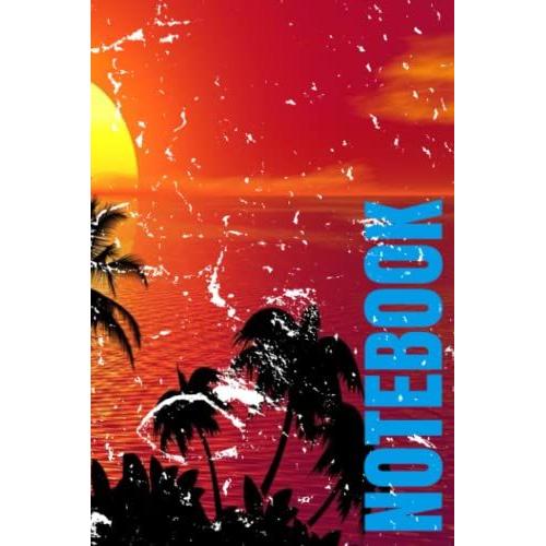 Island Sunset Notebook 6x9 100 Pages College Ruled.