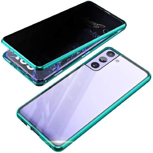 Confidentialité Magnétique Métal Bumper Anti-peeping Clear Case Compatible  Avec Samsung Galaxy S22 S22 + S22 Ultra