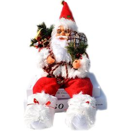 Décoration de Noël en forme de Père Noël assis - 57 cm - Pour l'intérieur et l'extérieur - Rouge