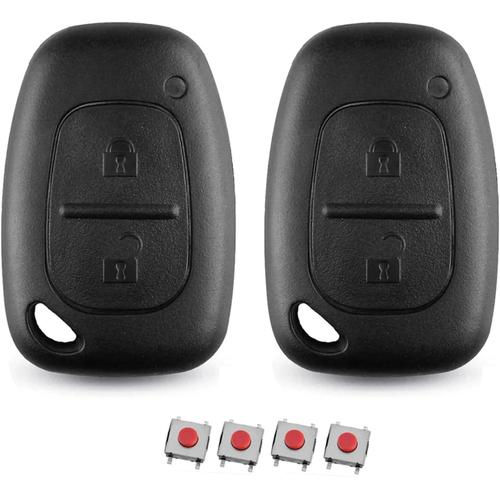 Lot De 2 Coques De Clé Opel Vivaro Pour Opel Vivaro Renault Traffic Movano Nissan Kangoo Clé De Voiture Renault Kangoo Clé De Rechange Opel Vivaro Télécommande Renault ¿ 2 Boutons