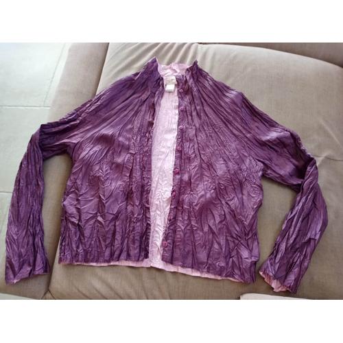 Chemise Réversible René Derhy Violet/Rose Pâle