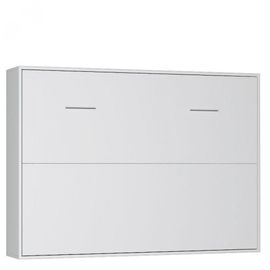 Armoire Lit Horizontale Escamotable Strada-V2 Blanc Mat Couchage 160*200 Cm.