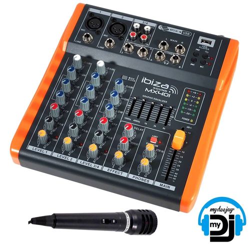 Table de mixage/console 4 canaux Extra compacte USB - Ibiza Sound MX401 + Micro Dj Koolstar MDJ01