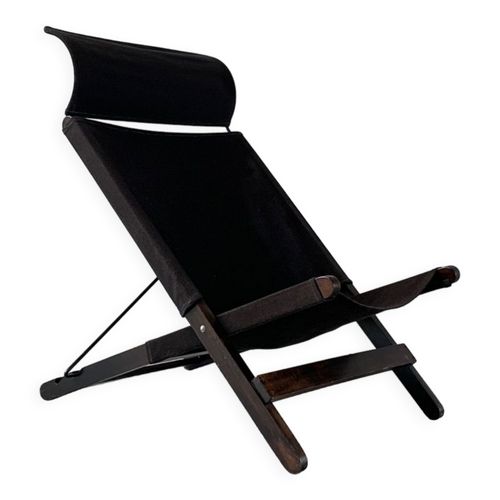 Fauteuil Pliant Vintage En Bois Et Toile Par Tord Bjorklund Pour Ikea Multicolore