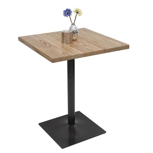 Table De Bistrot Hwc-H10, Table De Bar, Gastronomie Industrielle Bois D'orme Certifié Mvg 76x60x60cm   Brun Clair