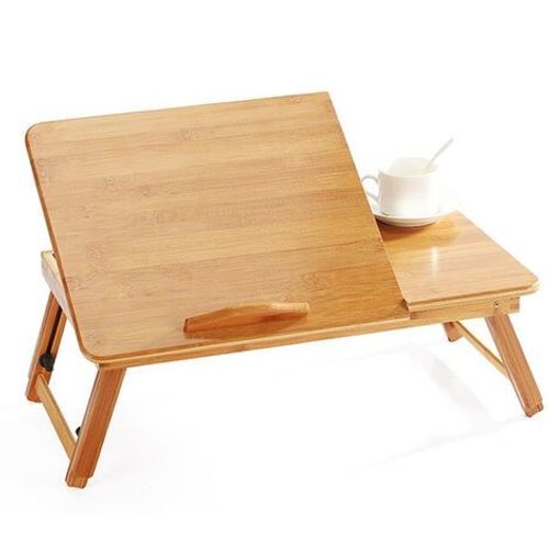 Table De Lit Pour Ordinateur Portable En Bambou, Plateau D'ordinateur À Plateau Inclinable Pour Ordinateur Portable Avec Pieds Pliants Pour Canapé Lit