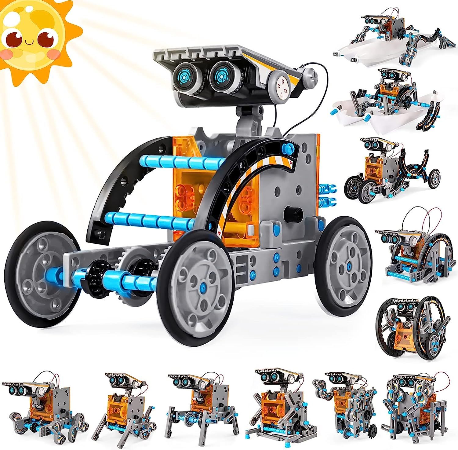 STEM Kit de Robot Solaire Jouets 12 en 1, Ensemble d'Expériences  Scientifiques du Bâtiment éducatif Cadeaux pour Enfants Garçons Filles,  Cadeaux pour Enfants de 8 9 10 11 12 13 Ans (Gris)-Gris