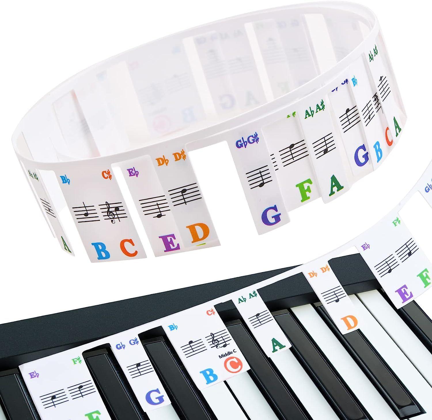 Autocollants de piano de couleur pour claviers à 88 touches