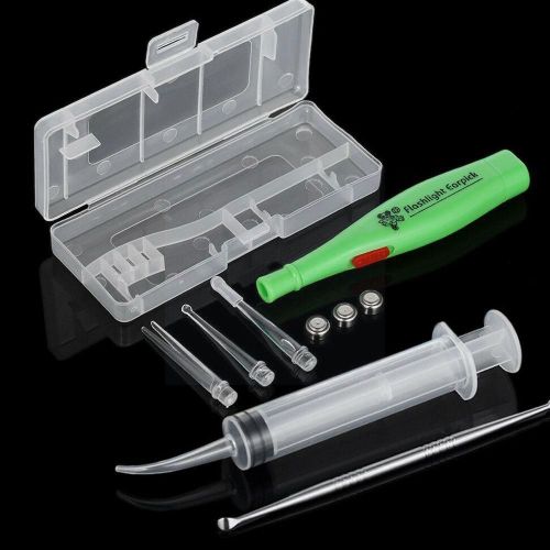 Kit de nettoyage de soins des oreilles outil de suppression de pierre d'amygdale lumière LED oreille Scoop Portable automatique électrique aspirateur cire d'oreille rinçage ensemble de dissolvant
