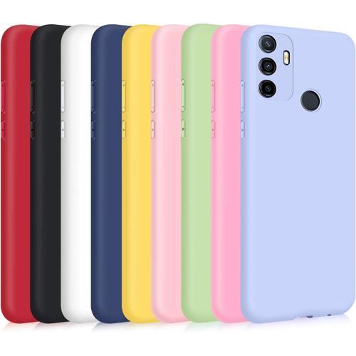 9x Coque Pour Oppo A53s/ A53 2020, Étui Antichoc Unie Couleur Ultra Mince Souple Silicone Flexible Tpu Housse Noir, Bleu Foncé, Jaune, Violet, Rose, Rouge, Blanc, Vert Menthe, Rose Foncé