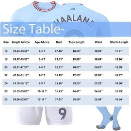 Haaland Maillot de Foot pour Enfants Man City Maillot Set 22 23