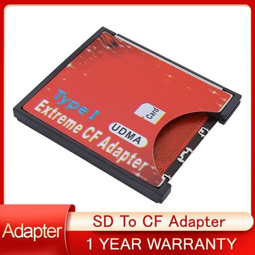 Lecteur adaptateur CF pour SD,SDHC,SDXC vers CF,carte mémoire flash compacte,type 1,prend en charge la carte WiFi,prend en charge la carte SD jusqu'à 128 Go