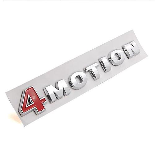 4 Motion Rouge Argent Abs Badge Emblème De Voiture Autocollant Stickers Pour Vw Polo Golf Cc Tt