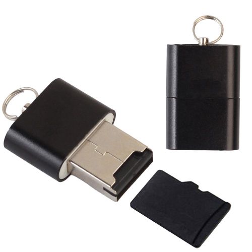 Mini adaptateur de lecteur de carte mémoire Micro SD,480 Mbps USB 2.0 T Flash TF Ultra-fin en alliage d'aluminium