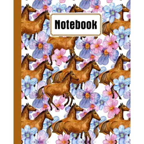 Notebook: Floral Cover Composition Notebook - College Ruled, 120 Pages - Large 7.5" X 9.25" By Anatoli Ruf