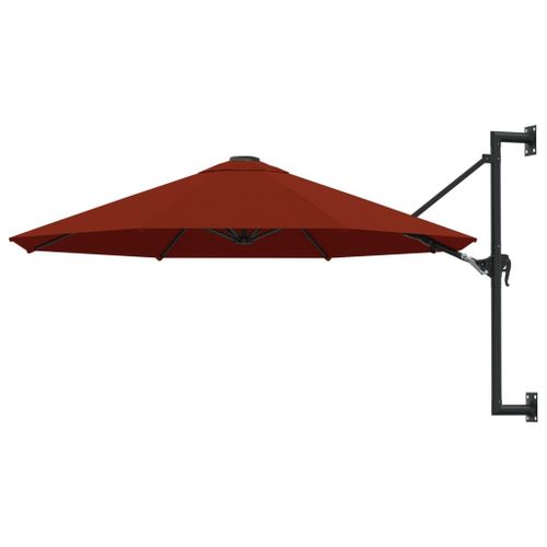 Parasol Mural Avec Mât En Métal 300 Cm Orange Helloshop26 02_0008684