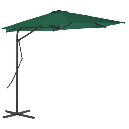 Parasol D'extérieur Avec Mât En Acier 300 Cm Vert Helloshop26 02_0008196