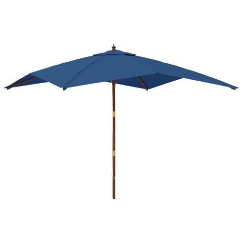 Parasol De Jardin Avec Mât En Bois 300 X 300 X 273 Cm Bleu Helloshop26 02_0008340