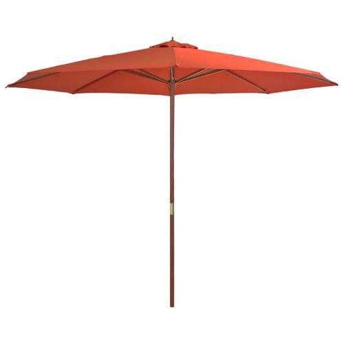 Parasol Mobilier De Jardin Avec Mât En Bois 350 Cm Orange Helloshop26 02_0008130