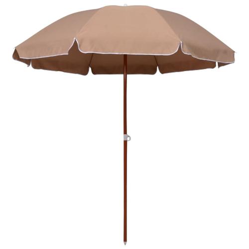 Parasol D'extérieur Avec Mât En Acier 240 Cm Taupe Helloshop26 02_0008102