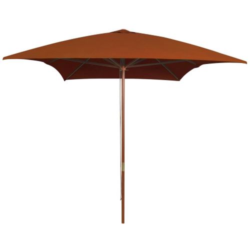 Parasol D'extérieur Avec Mât En Bois 200 X 300 Cm Orange Helloshop26 02_0008261