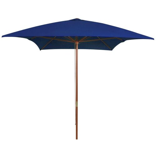 Parasol D'extérieur Avec Mât En Bois 200 X 300 Cm Bleu Helloshop26 02_0008255