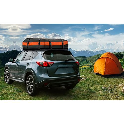 Coffre de Toit, Cnsidellstore Car Rooftop Cargo, 15 Pieds Cubes pour Toutes  Les Voitures avec/sans Porte-Bagages, 1 Tapis antidérapant, 8 Sangles  renforcées, 4 Crochets de Porte, Serrure à Bagages