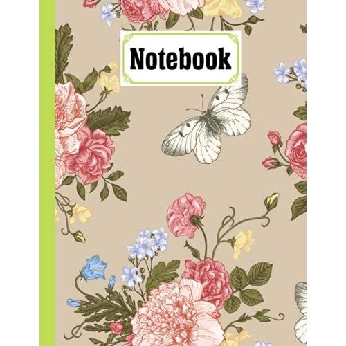 Notebook: Flower Cover Design By Erhard Baier | Composition Notebook - College Ruled 120 Pages - Large 8.5" X 11"