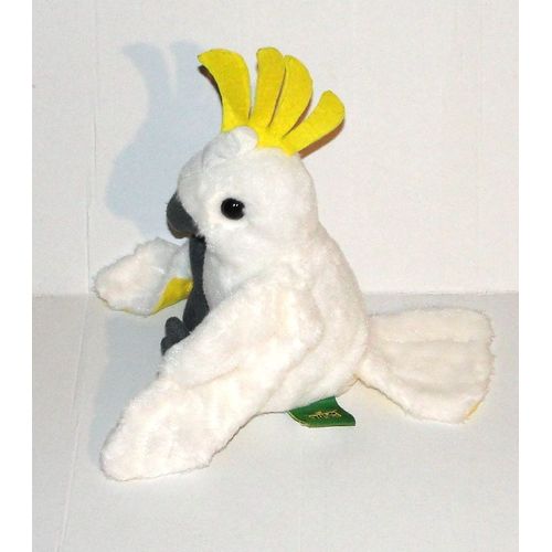 Peluche Perroquet Baby Cacatoes - Doudou Oiseau Blanc Jaune Wild Republic