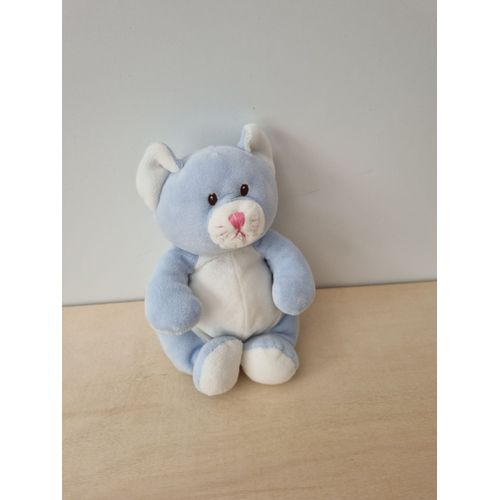 Doudou Chat Blanc Bleu Gipsy