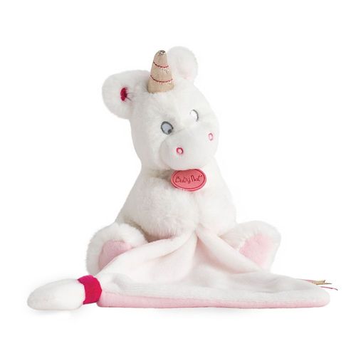 Doudou Peluche Licorne - Blanc Et Rose - Collection Les Doudous Luminescents