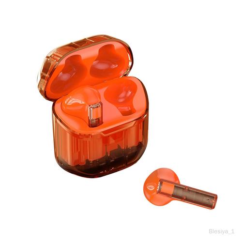 Blesiya Casque Avec Microphone Casque Pour Sport Léger Avec Étui De Charge Orange