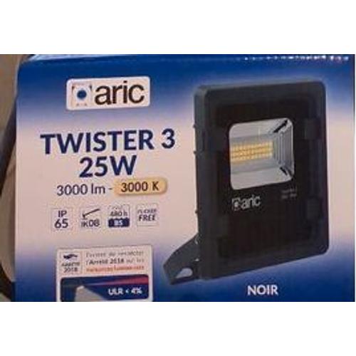 Projecteur LED extérieur Aric Twister 3 25w 3000k noir