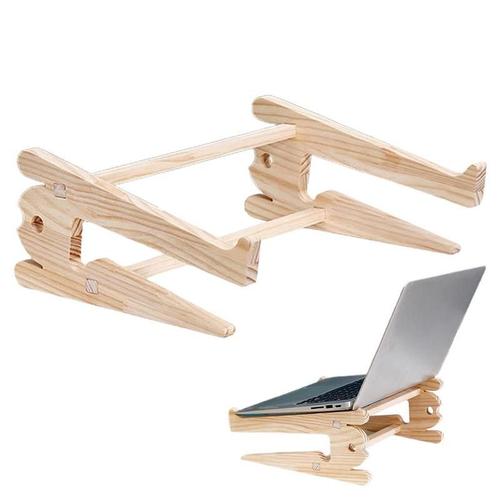 Support pour ordinateur portable et ordinateur portable en bois de