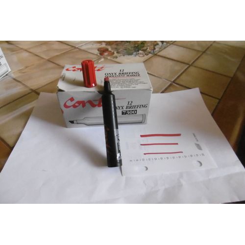 Marqueur Onyx Briefing Permanent Rouge Conte 7300 Boite De 12