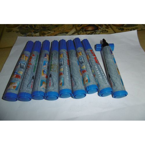 Marqueurs Permanent Pointe Ogive Bleu Conte 2000 Lot De 9