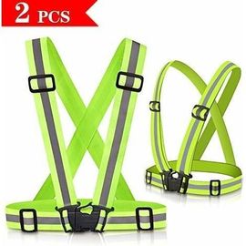 2 Pièces Gilet Réfléchissant Vélo Gilet De Sécurité Moto Élastique Haute Visibilité Gilet Réfléchissant Course Gilets Réfléchissants Pour Adultes Et Enfants