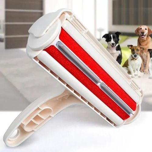 Brosse pour poils de chat, Brosse anti poils chien, Brosse aspirateur poil animaux Magique, Rouleau à Poils Chien Chat rouge