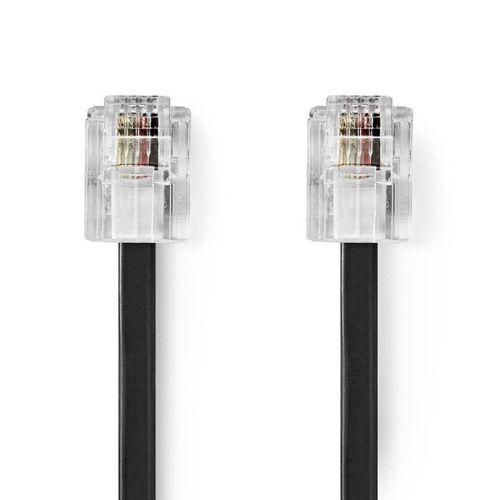 NEDIS Câble de Télécommunications RJ11 Mâle - RJ11 Mâle 10,0 m Noir