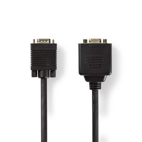 NEDIS Câble VGA VGA Mâle - 2x VGA Femelle 0,2 m Noir