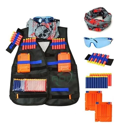 Wowa Gilet Tactique Enfant Pour Nerf Gilet Tactique De Cs Militaire Jeu Veste Tactiques Pour Nerf N-Strike Elite Série
